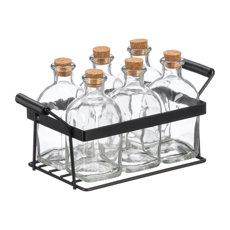 SET 6 BOTTIGLIE TAPPO SUGHERO 125 ML SUPPORTO META