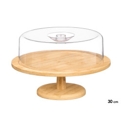 TARTERA BAMBU PIE TAPA PLASTICO