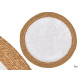ROUND NON-SLIP JUTE RUG WHITE PILE 100CM