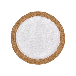 ALFOMBRA YUTE ANTIDESLIZANTE RDND PELO BLNC 100CM