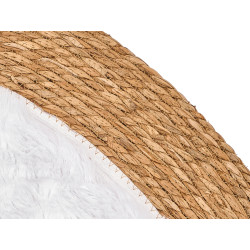 TAPPETO JUTA ANTISCIVOLO RDND PELO BIANCO 100CM