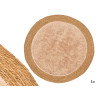 ROUND NON-SLIP JUTE RUG BEIGE PILE 100CM