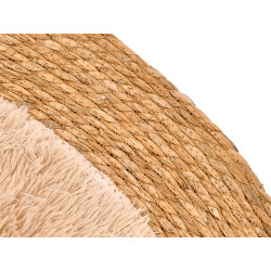 ROUND NON-SLIP JUTE RUG BEIGE PILE 100CM