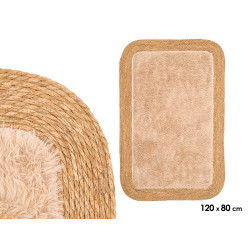 TAPPETO JUTA ANTISCIVOLO RETTANGOLARE BEIGE 120X80
