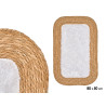 TAPPETO JUTA ANTISCIVOLO RETT BIANCO 80X50CM