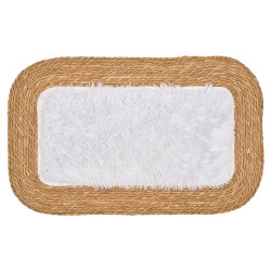 ALFOMBRA YUTE ANTIDESLIZANTE RECT BLANCO 80X50CM