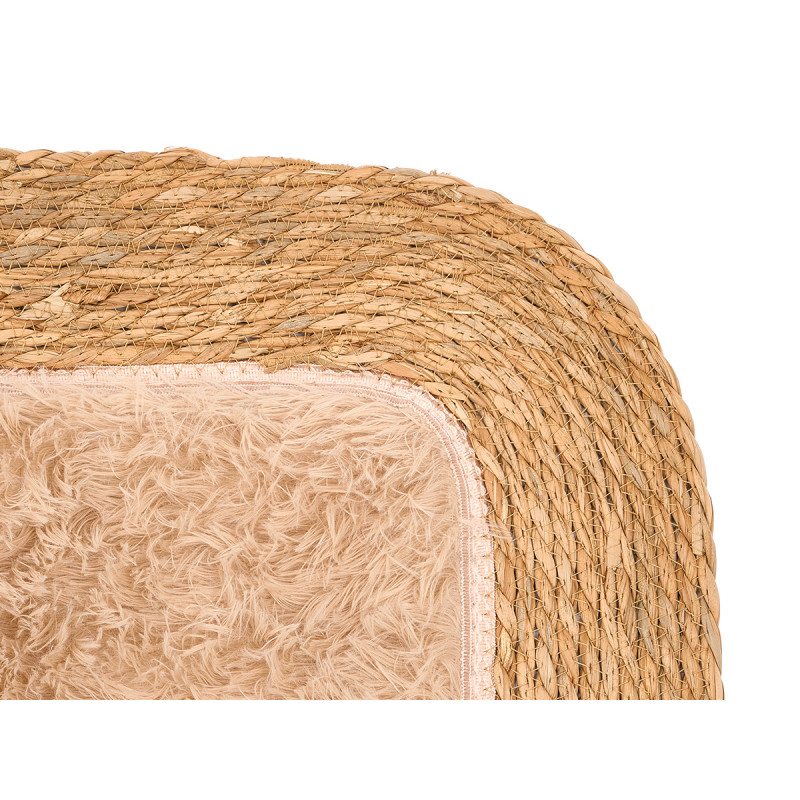 ALFOMBRA YUTE ANTIDESLIZANTE RECT BEIGE 80X50CM