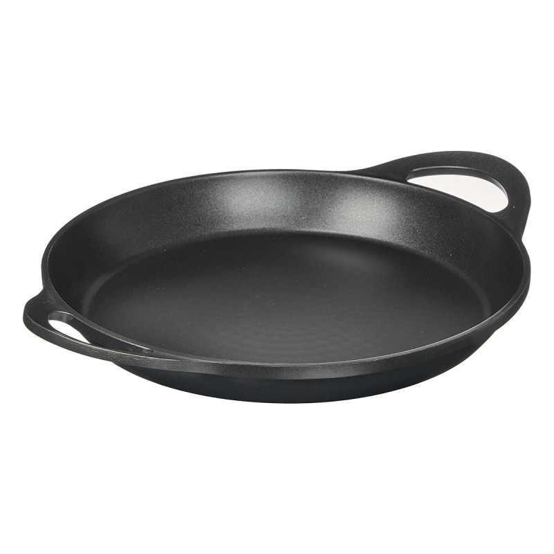 30 cm black aluminum paella pan with handles