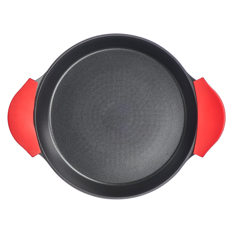 30 cm black aluminum paella pan with handles