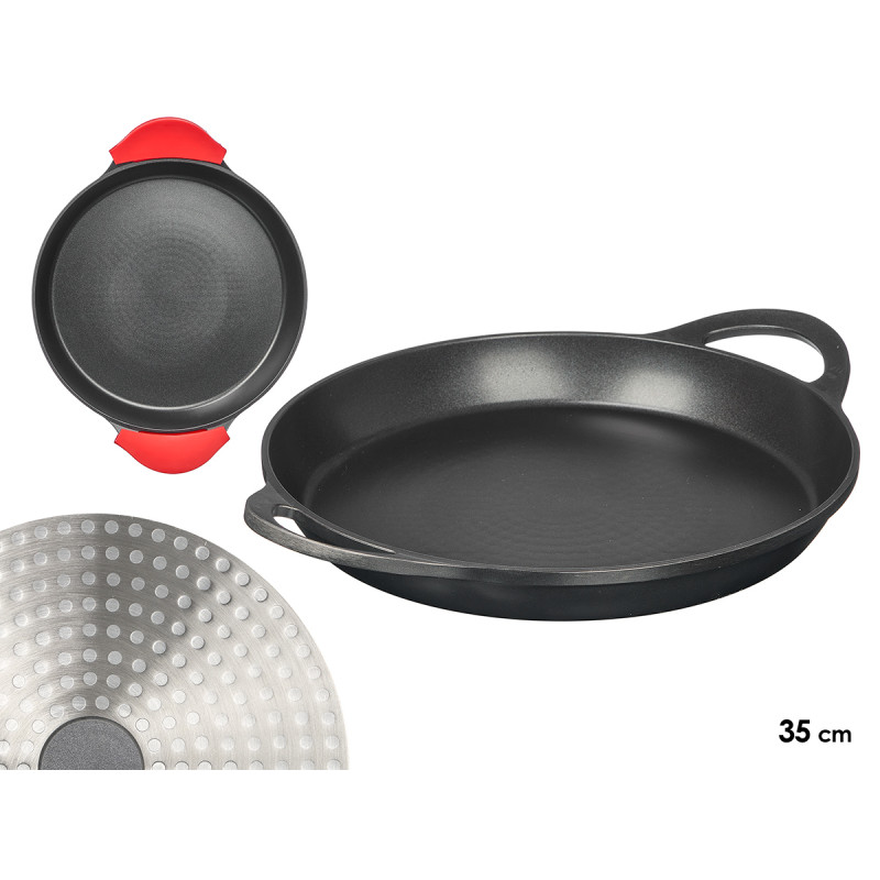 PAELLERA ALUMINIO 35 CM PRETA ASAS