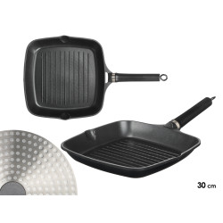 PLANCHA ASADOR 30 CM NEGRO ACABADO MARMOL