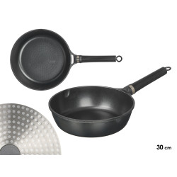 WOK ALUMINIUM INDUCTION 29 CM NOIR FINITION MARBRE
