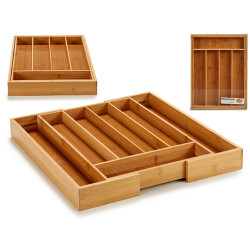 PORTA TALHERES BAMBU 7 DIVISOES EXTENSIV