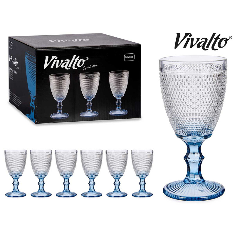 COPO PONTOS VINHO PE AZUL COBALTO 330ML