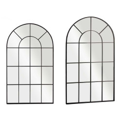 ESPEJO VENTANAL CURVADO NEGRO 120X70CM