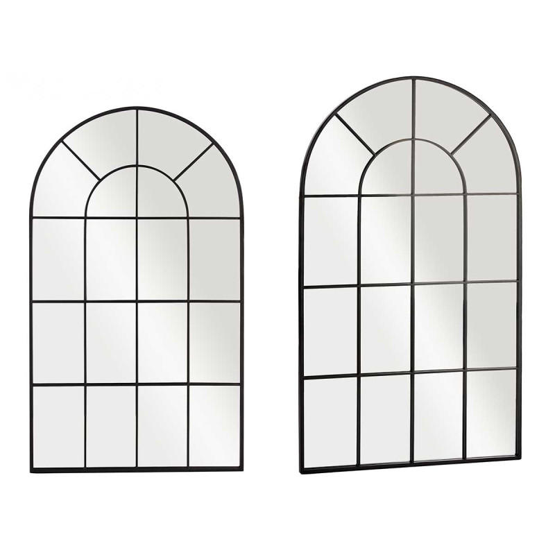SPECCHIO FINESTRA NERO CURVO 120X70CM