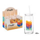 BICCHIERE VETRO COPERCHIO CANNUCCIA BIBITE 600ML