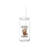 CANECA VIDRO TAMPA PALHINHA CAFE 600ML