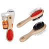 PET BRUSH DOUBLE SIDE WOODEN HANDLE