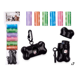 SET 7 ROLLOS BOLSA MASCOTA DISPENSADOR 15 UDS