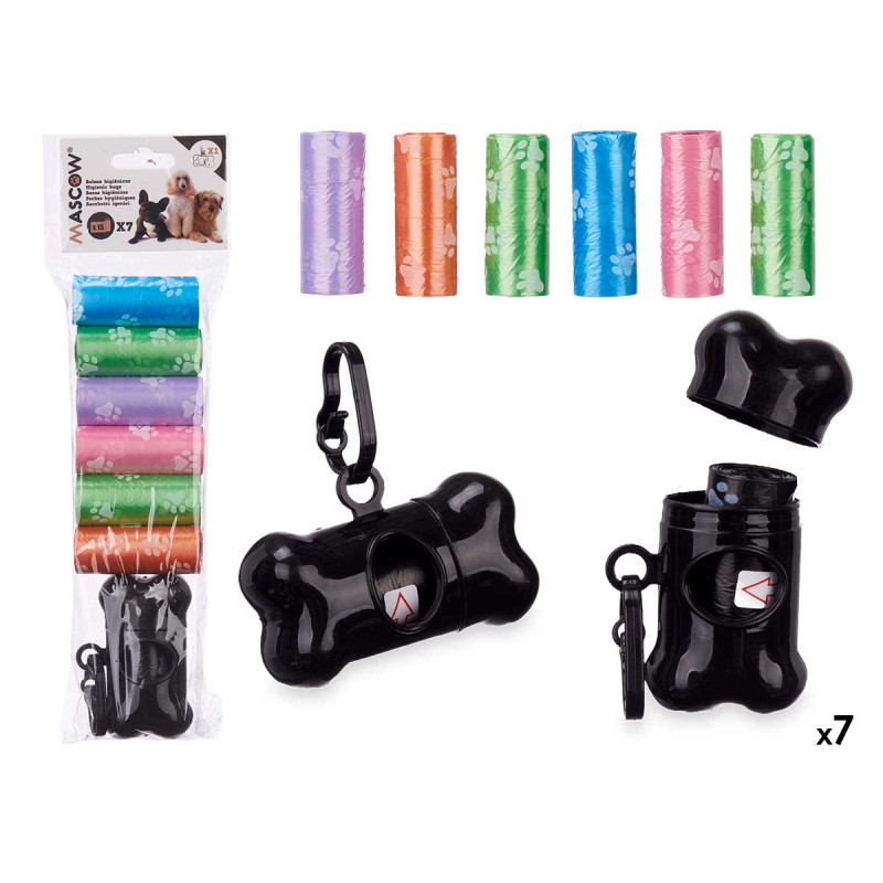 SET 7 ROULEAUX DISTRIBUTEUR DE SACS ANIMAUX 15 U.