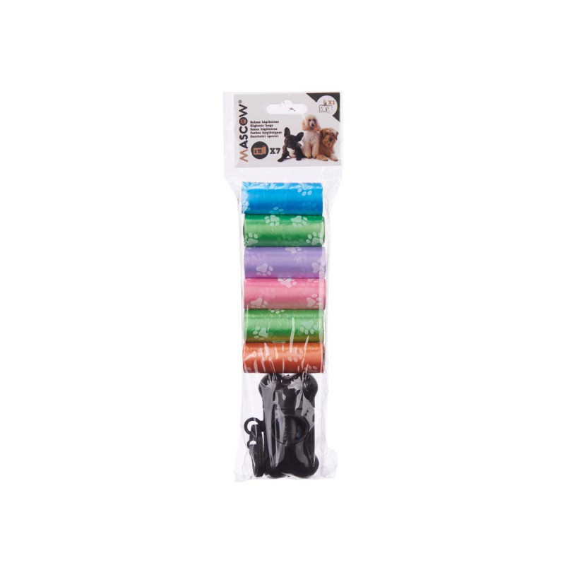 SET 7 ROULEAUX DISTRIBUTEUR DE SACS ANIMAUX 15 U.