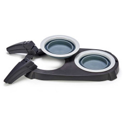 COMEDERO DOBLE SILICONA GRIS