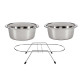 SET 2 400ML STEEL PET TROUGH 