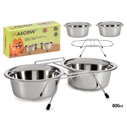 SET 2 COMEDEROS ACERO MASCOTA 800ML