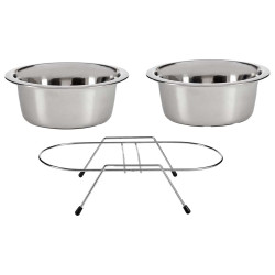 SET 2 MANGEOIRES ACIER MASCOTE 800ML 