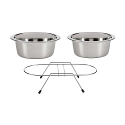 SET 2 2600ML STEEL PET TROUGH 