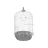 ROUND METAL CAGE LARGE WHITE AND GREY