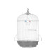 ROUND METAL CAGE LARGE WHITE AND GREY