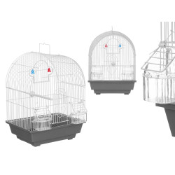 METAL ARCH CAGE WHITE GREY