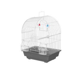 METAL ARCH CAGE WHITE GREY