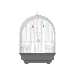 CAGE ARC EN MÉTAL BLANC GRIS