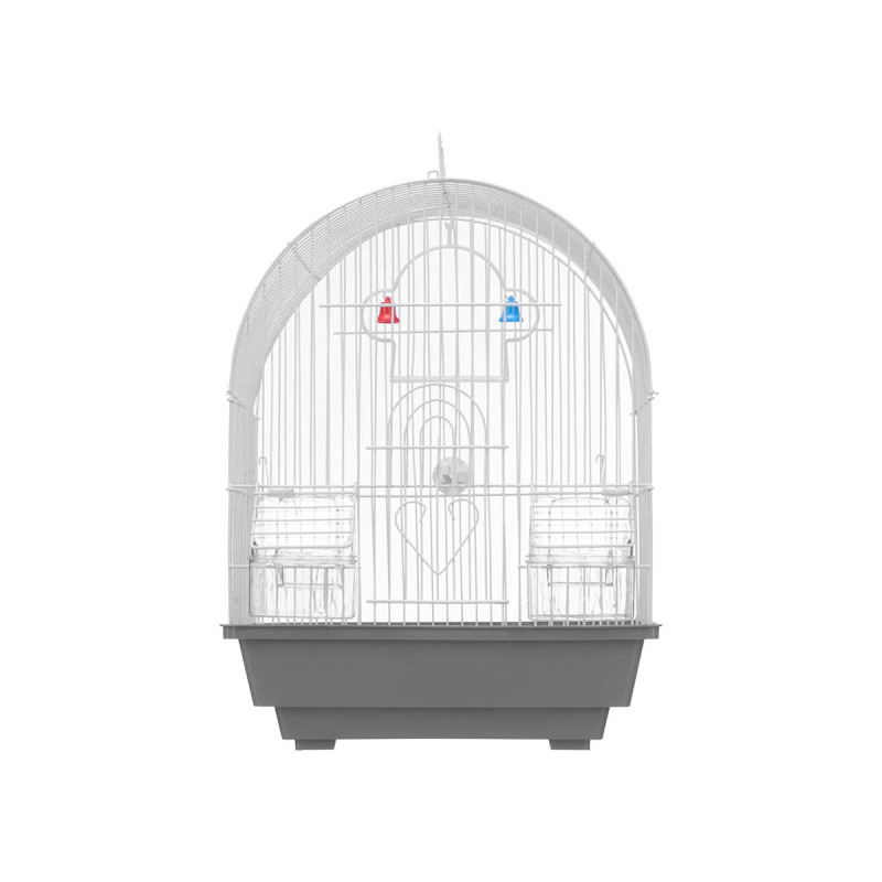 METAL ARCH CAGE WHITE GREY