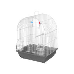 CAGE ARRONDIE EN MÉTAL BLANC GRIS