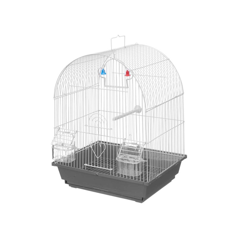 ROUND METAL CAGE WHITE AND GREY