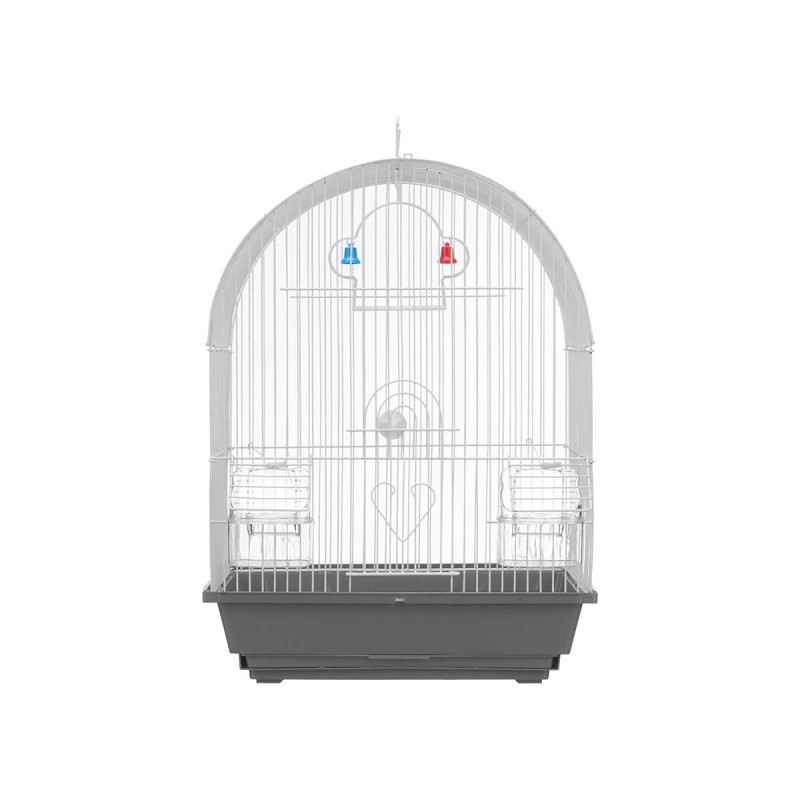 CAGE ARRONDIE EN MÉTAL BLANC GRIS