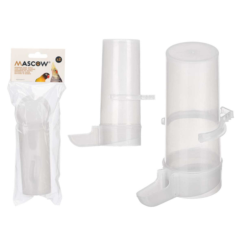 ABREUVOIR DE CAGE POUR OISEAUX BL TRANSP 100ML 
