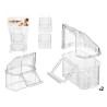 SET 2 RECTANGULAR FEEDERS FOR CAGES TRANSPARENT