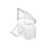 SET 2 RECTANGULAR FEEDERS FOR CAGES TRANSPARENT