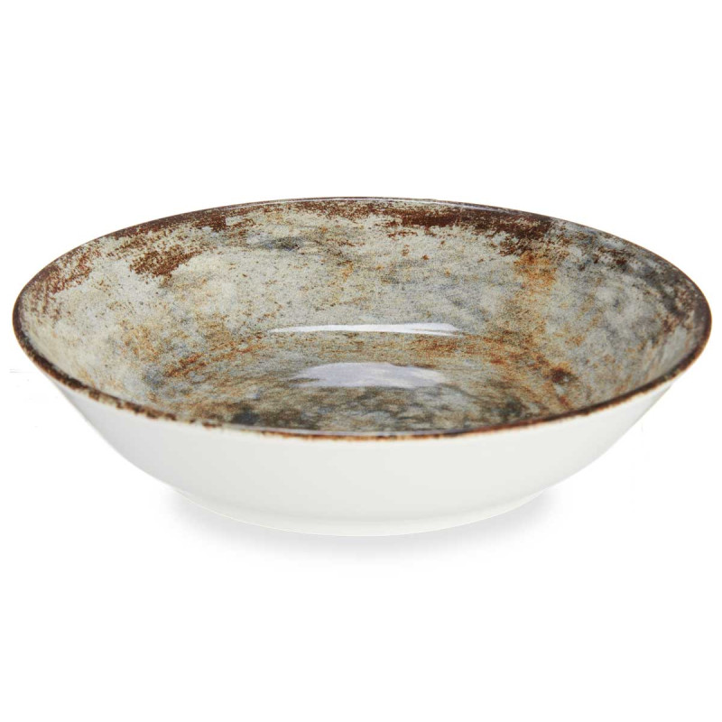 PLATO PORCELANA HONDO 21CM MARRON PIEDRA
