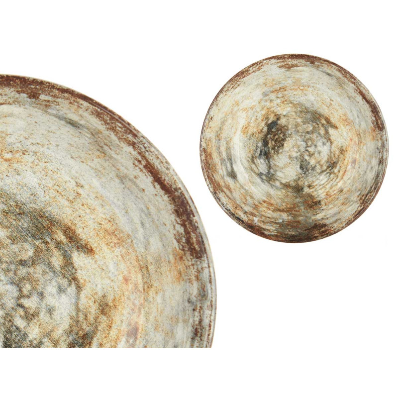 ASSIETTE CREUSE PORCELAINE 21CM BRUN PIERRE