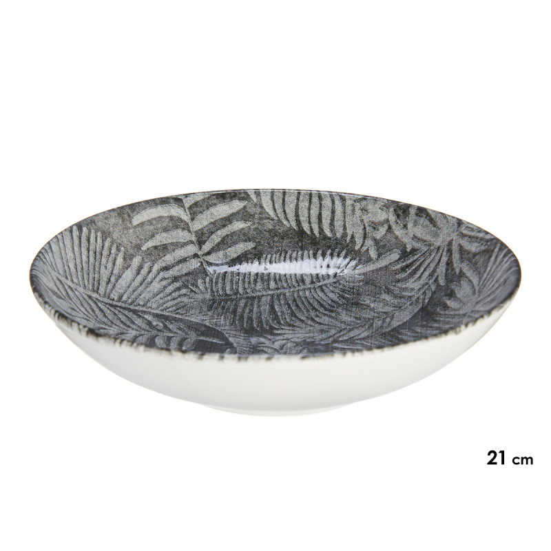 PRATO PORCELANA FUNDO 21CM FOLHA