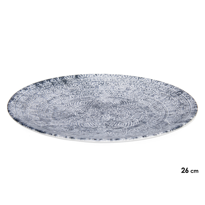 ASSIETTE PLATE PORCELAINE 26CM AZTÈQUE