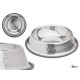 COMEDERO MASCOTA METALICO 26CM HUELLAS GOMA