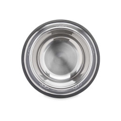 METAL PET FEEDER 26CM FOOTPRINTS RUBBER