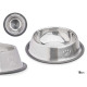 COMEDERO MASCOTA METALICO 18CM HUELLAS GOMA